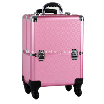 Travel Cosmetic Bag Makeup Train Case Rolling Aluminum Train Case